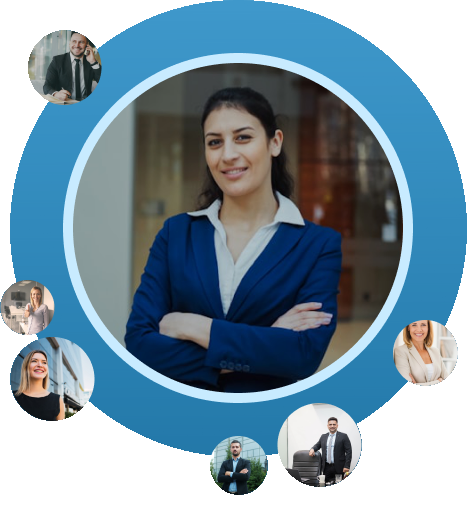Business professionals photo cluster