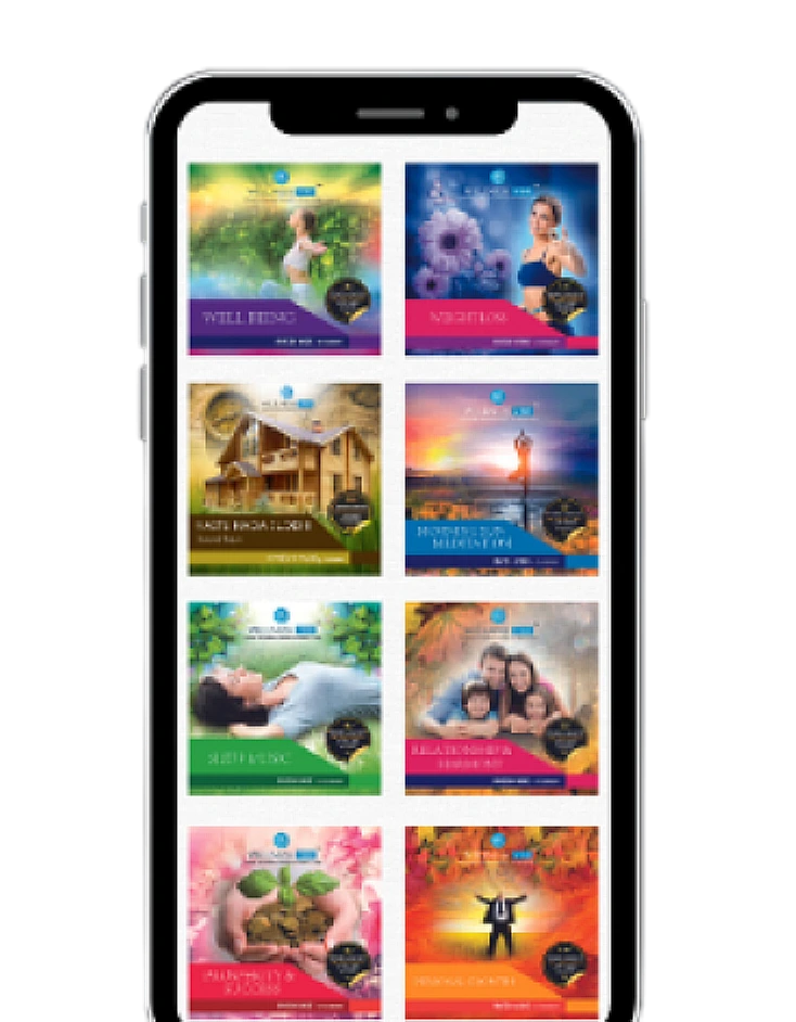 Phone showing Wellness Vibe sound track library