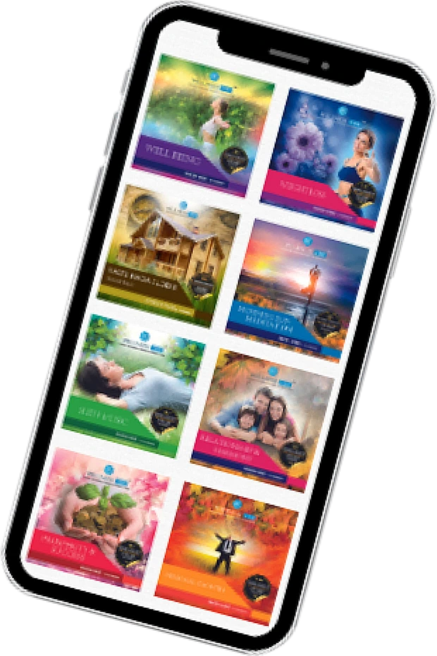 Phone showing Wellness Vibe sound track library